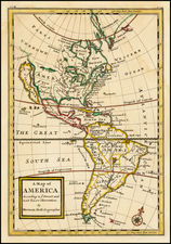 South America and America Map By Herman Moll