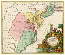 Mid-Atlantic and Southeast Map By Johann Baptist Homann