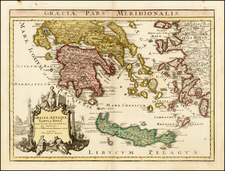 Greece Map By Johann Christoph Weigel