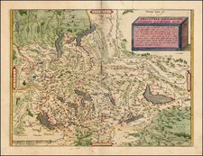 Switzerland Map By Abraham Ortelius