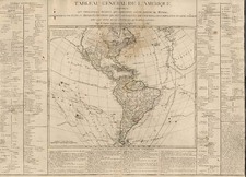 South America and America Map By Louis Brion de la Tour