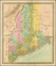 New England Map By Moses Greenleaf