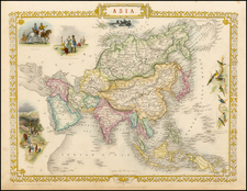 Asia and Asia Map By John Tallis