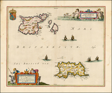 British Isles and British Counties Map By Johannes Blaeu