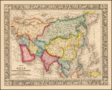 Asia and Asia Map By Samuel Augustus Mitchell Jr.