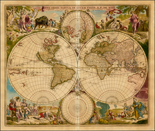 World, World and Polar Maps Map By Frederick De Wit / Pierre Mortier