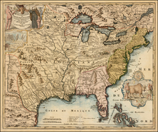 United States, South, Southeast, Texas, Midwest, Plains and Southwest Map By Johann Baptist Homann