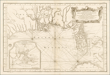 Florida and South Map By Jacques Nicolas Bellin