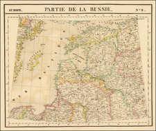 Poland, Russia, Baltic Countries and Scandinavia Map By Philippe Marie Vandermaelen