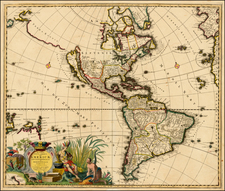 South America, California and America Map By Carel Allard