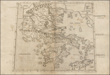 Greece Map By Claudius Ptolemy / Conrad  Swenheym 