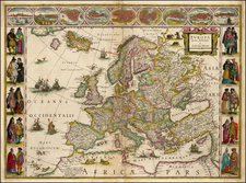 Europe and Europe Map By Willem Janszoon Blaeu