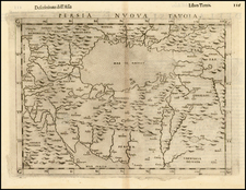 Central Asia & Caucasus and Middle East Map By Girolamo Ruscelli