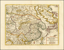 China and Korea Map By Giambattista Albrizzi