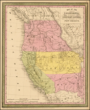 Southwest, Rocky Mountains and California Map By Thomas, Cowperthwait & Co.