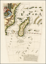 East Africa and African Islands, including Madagascar Map By Vincenzo Maria Coronelli