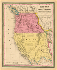 Southwest, Rocky Mountains and California Map By Samuel Augustus Mitchell