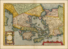 Turkey, Turkey & Asia Minor, Balearic Islands and Greece Map By Abraham Ortelius