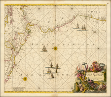 Mexico, Central America and South America Map By Frederick De Wit