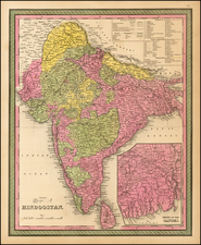 India and Central Asia & Caucasus Map By Samuel Augustus Mitchell