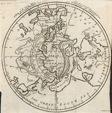 World, Northern Hemisphere, Polar Maps, Alaska and Canada Map By Gentleman's Magazine