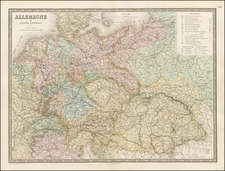 Europe, Austria, Poland, Hungary, Czech Republic & Slovakia, Baltic Countries and Germany Map By J. Andriveau-Goujon