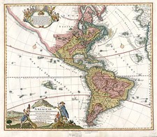 World, Western Hemisphere, South America and America Map By Johann Baptist Homann