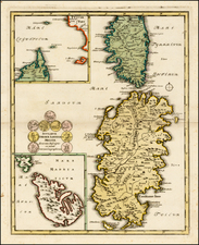 Corsica, Malta and Sardinia Map By Johann Christoph Weigel