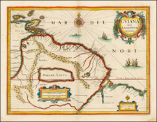 South America and Brazil Map By Jodocus Hondius