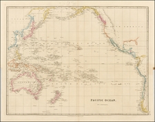 Australia & Oceania, Pacific, Australia, Oceania, New Zealand, Hawaii and Other Pacific Islands Map By John Arrowsmith