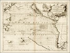 Polar Maps, Australia & Oceania, Pacific, Australia, Oceania, New Zealand, Hawaii, Other Pacific Islands and California Map By Vincenzo Maria Coronelli