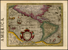 Western Hemisphere, South America and America Map By Jodocus Hondius -  Gerard Mercator