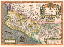 Mexico Map By Jodocus Hondius / Gerhard Mercator