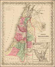 Holy Land Map By G.W.  & C.B. Colton