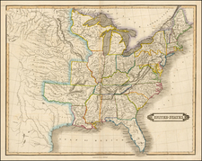 United States Map By William Home Lizars