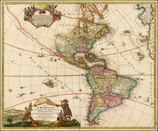 South America and America Map By Johann Baptist Homann