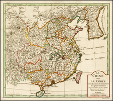 China and Korea Map By Jacques Nicolas Bellin