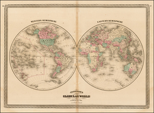 World and World Map By Benjamin P Ward  &  Alvin Jewett Johnson