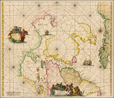 Polar Maps, Atlantic Ocean and Canada Map By Frederick De Wit