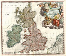 Europe and British Isles Map By Johann Baptist Homann