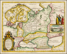 Poland, Russia, Ukraine, Baltic Countries, Central Asia & Caucasus and Russia in Asia Map By Matthaus Merian