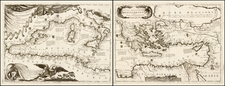 Italy, Mediterranean, Turkey & Asia Minor, Balearic Islands and Greece Map By Vincenzo Maria Coronelli