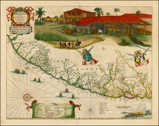 Brazil Map By Gaspar Barleus / Johannes Blaeu