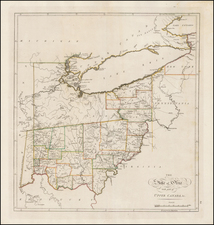 Midwest and Ohio Map By Mathew Carey