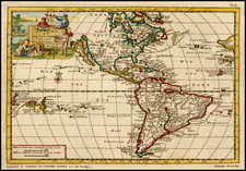 South America and America Map By Pieter van der Aa