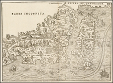 New England and Canada Map By Giovanni Battista Ramusio / Giacomo Gastaldi