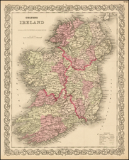 Ireland Map By Joseph Hutchins Colton