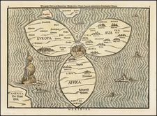 World, World, Holy Land and Curiosities Map By Heinrich Buenting