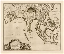 Indian Ocean, China, India, Southeast Asia, Philippines and Central Asia & Caucasus Map By Athanasius Kircher