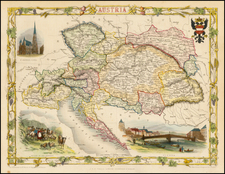 Austria Map By John Tallis